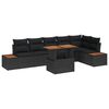 vidaXL Conjunto de Sof&aacute; de Jardim 7 unid. Preto vime PE