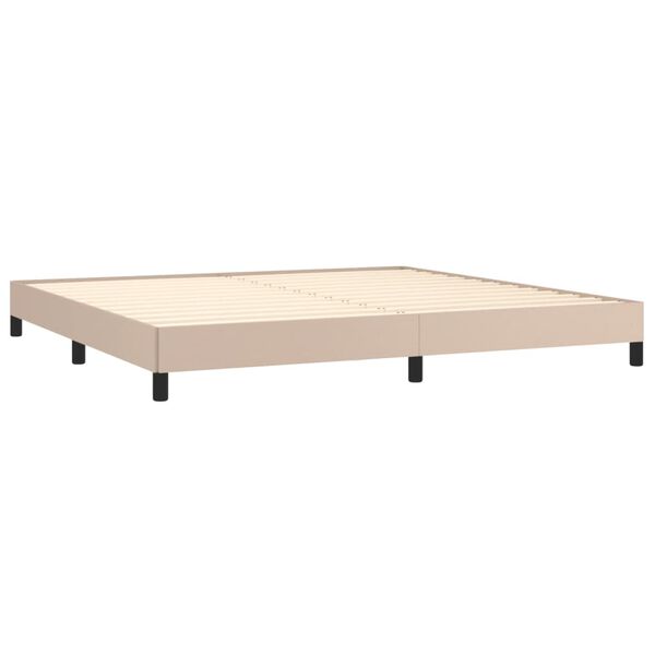 vidaXL Estrutura de cama 200x200 cm couro artificial cappuccino