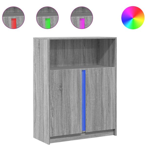vidaXL Aparador 77x34x100 cm derivados de madeira cinzento sonoma