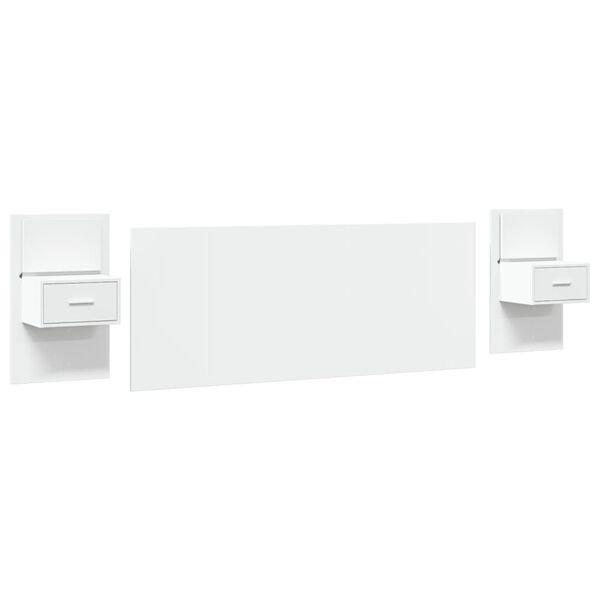 vidaXL Cabeceira de cama c/ arm&aacute;rios 200cm derivados de madeira branco