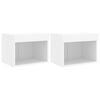 vidaXL Mesas de cabeceira de parede com luzes LED 2 pcs branco