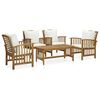 vidaXL 5 pcs conjunto lounge de jardim com almofad&otilde;es ac&aacute;cia maci&ccedil;a