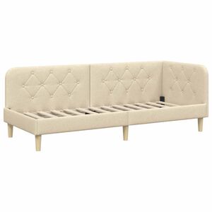 vidaXL Estrutura de Cama de Canto Creme 80 x 200 cm tecido