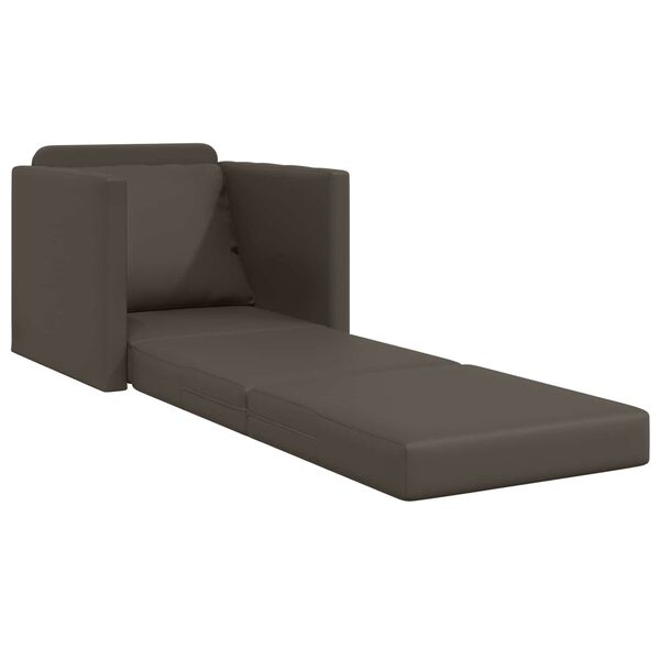 vidaXL Sof&aacute;-Cama 60cm Cinzeto Couro Artificial