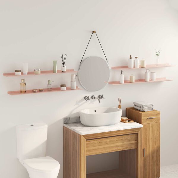 vidaXL Prateleira Flutuante 4 pcs Rosa 100 x 18 x 2,5 cm A&ccedil;o