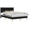 vidaXL Estrutura da Cama com cabeceira Preto 140 x 200 cm Tecido