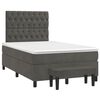 vidaXL Cama boxspring com colch&atilde;o 120x200 cm veludo cinzento-escuro