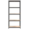 vidaXL Estante 5 prateleiras 2 pcs madeira processada/aço antracite