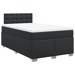 vidaXL Cama boxspring com colch&atilde;o 120x190 cm couro artificial preto