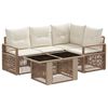 vidaXL Conjunto de Sof&aacute; de Jardim 5 unid. Bege e Branco Creme vime PE