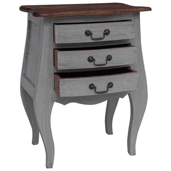 vidaXL Mesa de cabeceira em madeira de mogno maci&ccedil;a 48x35x64 cm