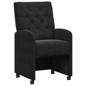 vidaXL Cadeiras de Jantar com Rodas 2 pcs Preto 58 x 67 x 97 cm Veludo