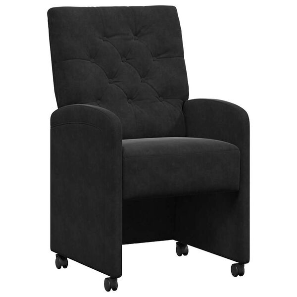 vidaXL Cadeiras de Jantar com Rodas 2 pcs Preto 58 x 67 x 97 cm Veludo