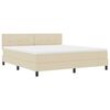 vidaXL Cama Box com cabeceira Manual Creme 180 x 200 cm tecido