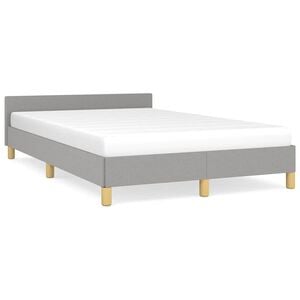 vidaXL Estrutura de cama sem colch&atilde;o 120x200 cm tecido cinzento-claro