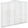 vidaXL Cesto gabi&atilde;o arqueado 300x30x220/240 cm ferro galvanizado