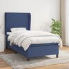 vidaXL Cama com molas/colch&atilde;o 90x190 cm tecido azul
