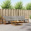 vidaXL Conjunto de Sof&aacute;s para Exterior 5 pcs Cinza Natural e Claro