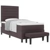 vidaXL Cama Box com cabeceira Marrom Escuro 80 x 200 cm tecido