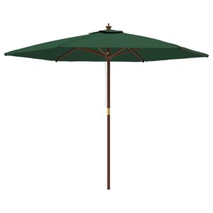 vidaXL Guarda-sol de jardim com poste de madeira 299x240 cm verde