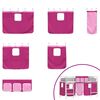 vidaXL Estrutura de Cama Loft para Crian&ccedil;as com Cortinas Branco e Rosa