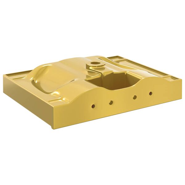 vidaXL Lavat&oacute;rio com extravasamento 60x46x16 cm cer&acirc;mica dourado