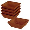 vidaXL Vaso de Jardim 5 pcs Ferro Enferrujado 50 x 50 x 15 cm