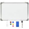 vidaXL Quadro de escrita magn&eacute;tico 50x35 cm a&ccedil;o branco