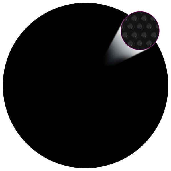 vidaXL Película p/ piscina PE solar flutuante 300 cm preto e azul