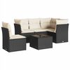 vidaXL 6 pcs conjunto sof&aacute;s de jardim c/ almofad&otilde;es vime PE preto