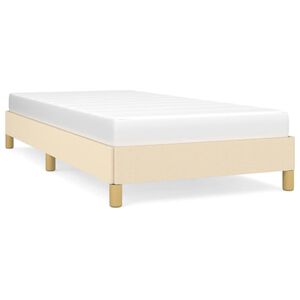 vidaXL Estrutura de cama sem colchão 90x200 cm tecido creme