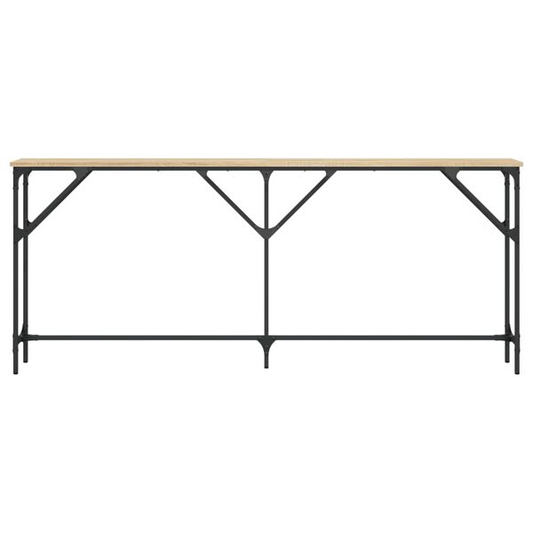 vidaXL Mesa consola 180x23x75 cm derivados de madeira carvalho sonoma