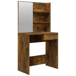 vidaXL Toucador com espelho 74,5x40x141 cm cor carvalho fumado