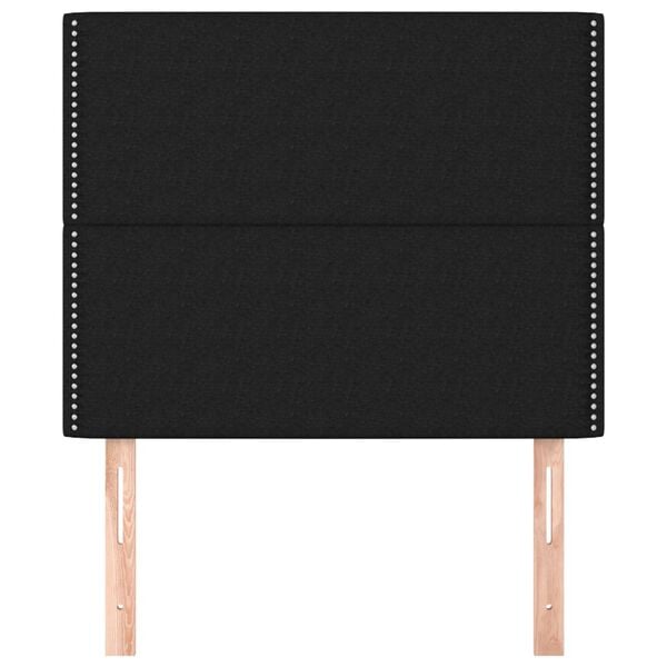 vidaXL Cabeceira Preta 100x5x118/128 cm Tecido