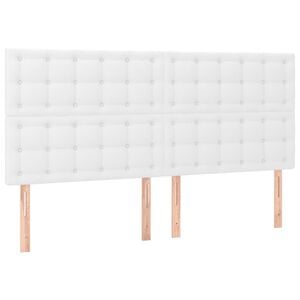 vidaXL Cabeceira Branca 200x5x118/128 cm Couro Sint&eacute;tico