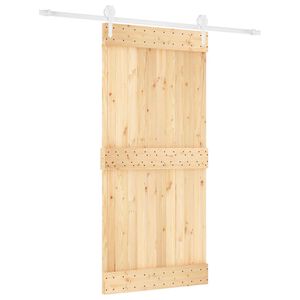 vidaXL Porta Deslizante Natural e Branco 95 x 210 cm