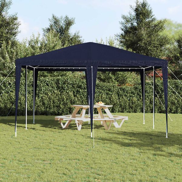 vidaXL Tenda de Festa Azul e Branco 400 x 400 x 266 cm Poliéster e Aço