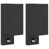 vidaXL Candeeiros parede p/ exterior c/ sensor 2 pcs alum&iacute;nio preto