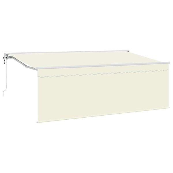 vidaXL Toldo Retr&aacute;til Creme 350 x 200 cm Poli&eacute;ster e Alum&iacute;nio