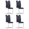 vidaXL Cadeiras de jantar cantilever 4 pcs couro artificial preto