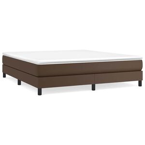 vidaXL Estrutura de cama com molas 180x200cm couro artificial castanho