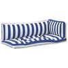 vidaXL Almofada de Exterior 3 pcs Azul e Branco 103 x 58 x 10 cm