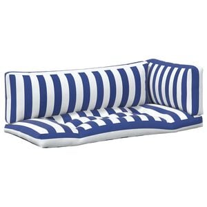 vidaXL Almofada de Exterior 3 pcs Azul e Branco 103 x 58 x 10 cm