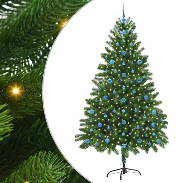 vidaXL Árvore de Natal com 300 LEDs com suporte Verde 210 cm PE