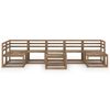 vidaXL 8 pcs conj. lounge jardim madeira de pinho impregnada castanho