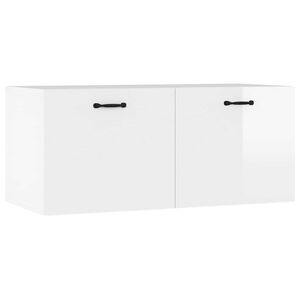 vidaXL Arm&aacute;rio de parede 80x36,5x35 cm deriv. madeira branco brilhante