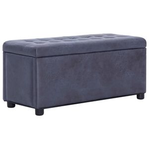 vidaXL Banco de arruma&ccedil;&atilde;o 87,5 cm camur&ccedil;a artificial cinzento