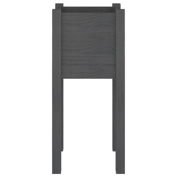 vidaXL Vaso/floreira de jardim 31x31x70 cm pinho maci&ccedil;o cinzento