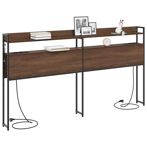 vidaXL Cabeceira de armazenamento Carvalho castanho 180 cm