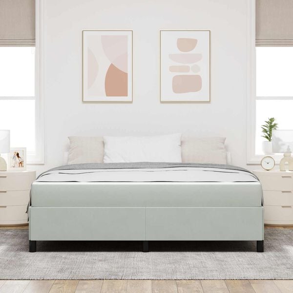 vidaXL Estrutura da Cama Cinzento-claro 180 x 200 cm tecido